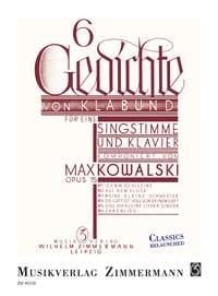 6 Gedichte von Klabund op. 15
